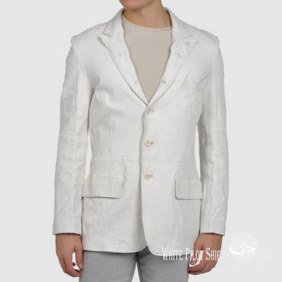 Leather Jackets | Men s Leather Jackets White Pilot Shirts - Made