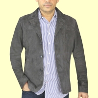 Suede Blazer Jacket M140-#Grey