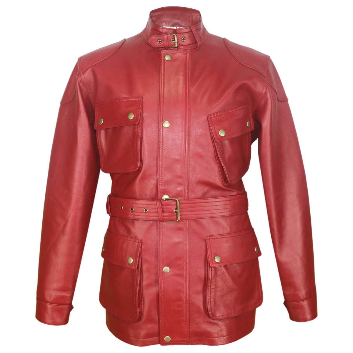 Military Style - Red SL - Lamb hide - Panther | Leather Jackets | Men's ...