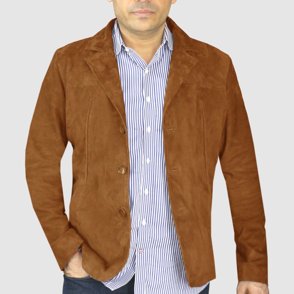 Suede Blazer Jacket M140-#Tan - Tan Suit | Leather Jackets | Men's ...