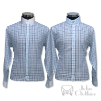 Tab  Blue Checks Linen