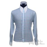 Spear  Blue Checks Linen